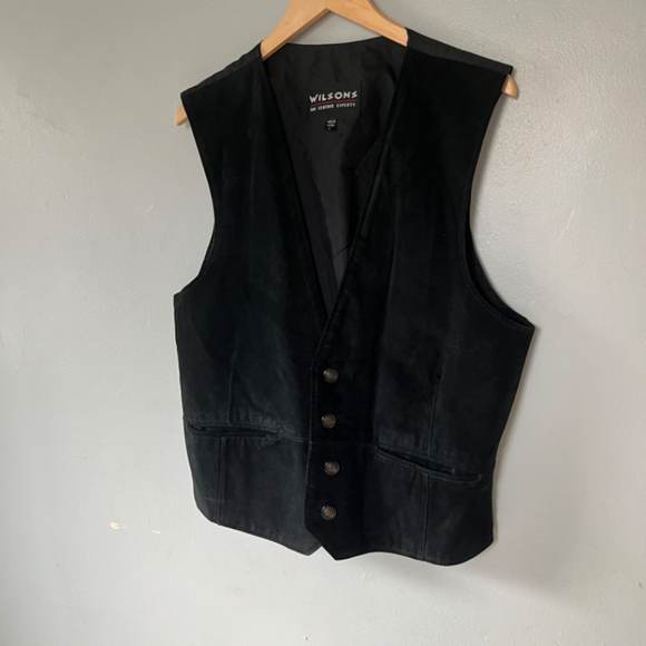 Wilsons Men's Black Suede Vest Large - Picture 3 of 9